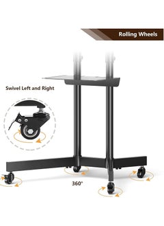 عربة تلفزيون متنقلة لشاشات تلفزيون LCD مسطحة LED مقاس 32-70بوصة من شاشات منحنية يصل وزنها إلى 88 رطلاً، حامل أرضي متدحرج برف قابل للتعديل مع عجلات كحامل محمول متحرك، بحد أقصى 700 × 460 مم - pzsku/Z199DF8D35C6204286E02Z/45/_/1733573297/a4c6b94e-8239-47c1-940a-45202d786f65