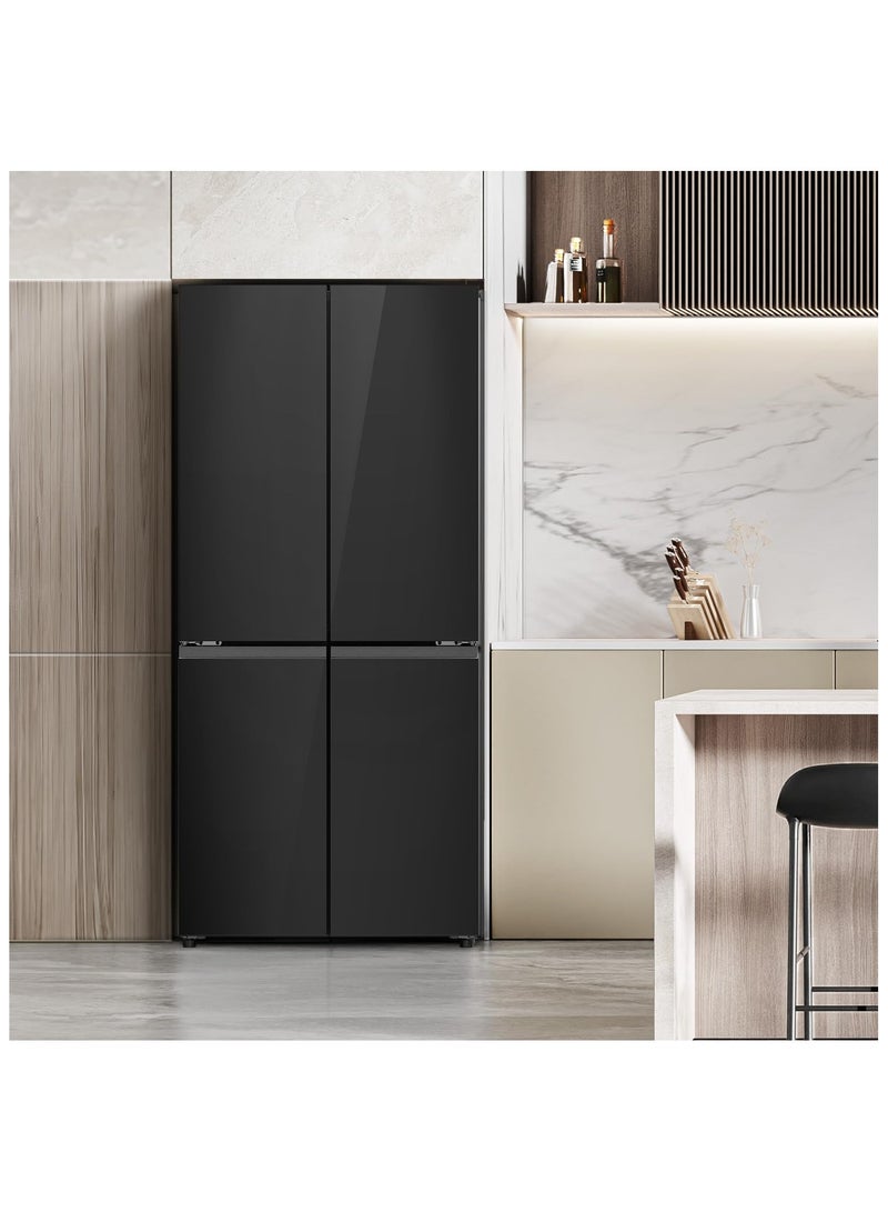 Hisense RQ5G470SBB3 - Cross Door American 457L Freezer Fridge, My Fresh Choice, Dual-Tech Cooling, Bottom Cooling System, Black Glass RQ5G470SBB3 Black - Image 2