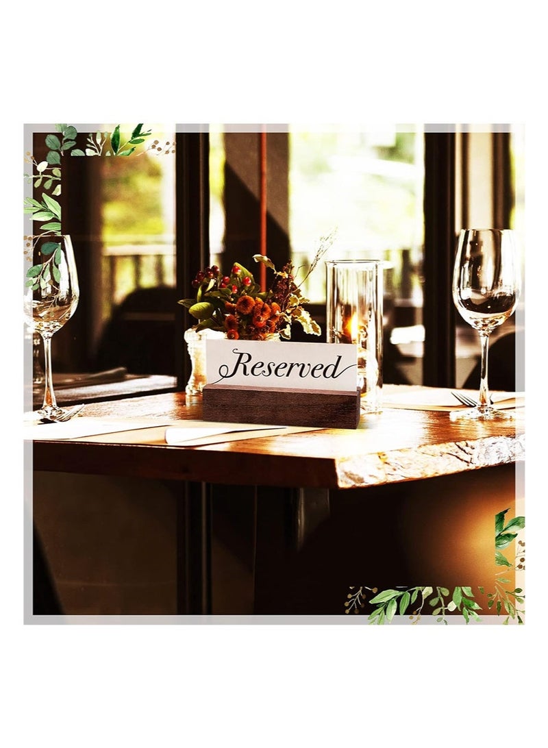 Aikanbo 10-Pack Wooden Seat Card Holders，Black Wooden Table Number Holder，Name Seat Card Holder，Event Party Tabletop Sign Holder，Wedding and Birthday Photo, Picture and Postcard Holder (Brown，2.5*6*1.5cm) - Image 2
