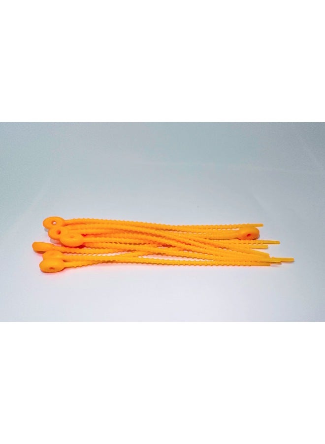 Loquat 220mm Tadpole Self-locking Data Cable Tie Storage Belt DIY Keychain Jewelry Blind Box Fashion Play Pendant Manufacturer-Color:Orange (15cm) - Image 1