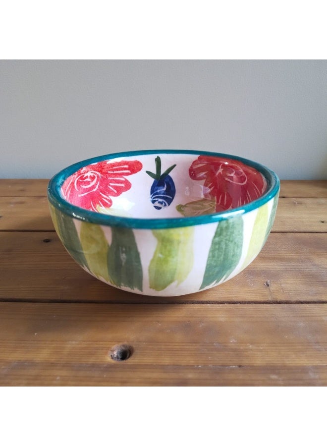 كلور زون بوتري بوله من الفخار و الخزف رسم يدوي للديكور ولتقديم الطعام آمنة للاستخدام في الميكروويف وغسالة الأطباق والفرن، خفيفة الوزن ومقاومة للخدش 10 سم - Image 2