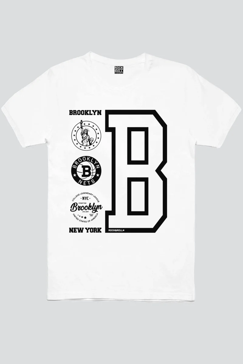 Rock&Roll Brooklyn Logo White Women's T-shirt