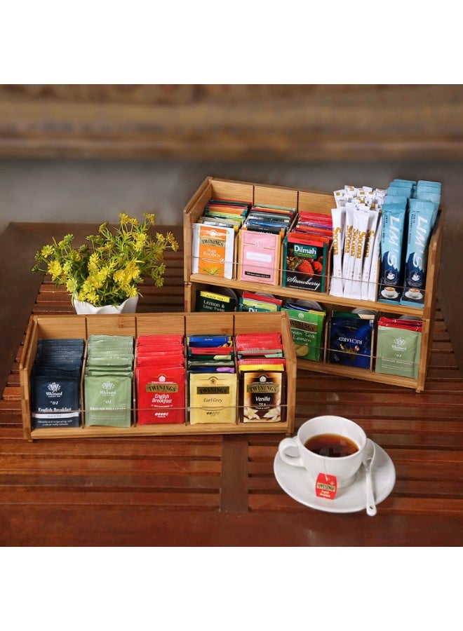 Generic 3-Tier Bamboo Tea Bag Organizer Box – Stackable Tea Storage Holder with Acrylic Front – Wall-Mountable Natural Wood Tea Chest for Tea Bags, Office Breakrooms, or Kitchen Cabinets - Image 3