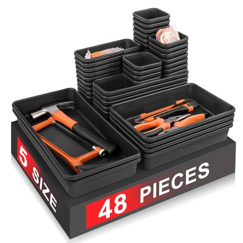 Takytao48Pcs5 SizeTool Box Organizer Drawer Tool Organizer Tray Divider Set Garage Tool and Accessories Storage Toolbox Organization Storage for Rolling Tool Chest - Image 1