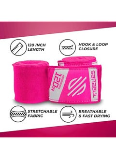 Sanabul  Elastic 120 Inch Boxing Hand Wraps | Kickboxing Handwraps For Boxing Gloves For Men, Women, And Kids | Muay Thai Mma Hand Wraps | Pink  - Image 5