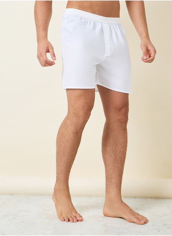 Styli - Pack of 3 - Solid Elastic Waistband Cotton Boxers - Image 1