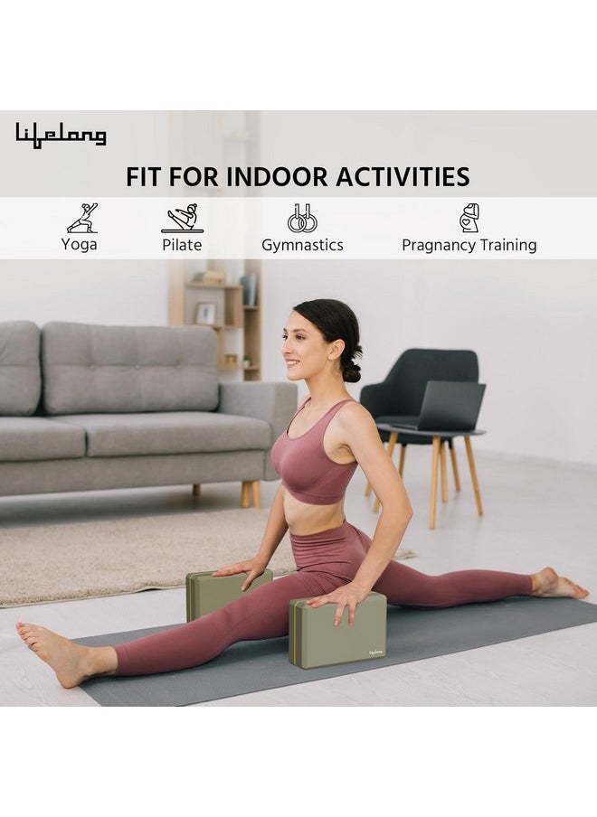 Lifelong Yoga Blocks - Dual Colour Yoga Bricks Pack Of 1 For Men & Women, Balancing Yoga Bricks With Eva Foam & Soft Surface, Triple Layer For Balance, Support & Cushion-Exercise Equipment For Home  - Image 4