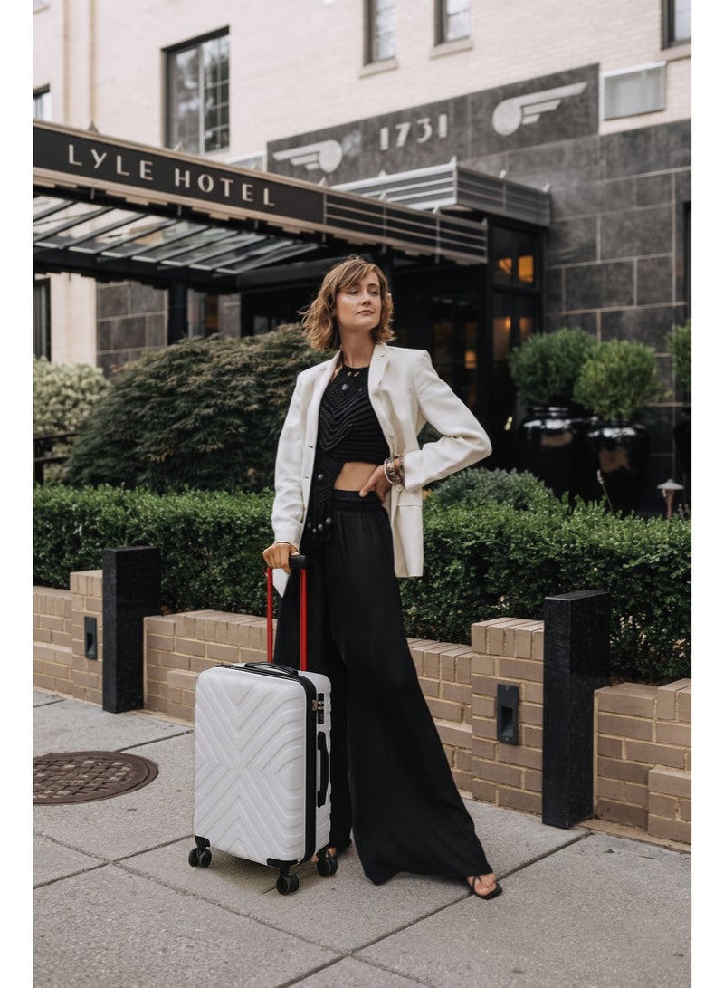 إيجل إكسبريس نيكسا حقيبة سفر صلبة فاخرة بعجلات دوّارة 28 بوصة (ABS+PC) – أبيض