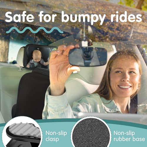 Onco Baby Car Mirror Bundle – Rear & Forward Facing Mirrors, Double Award-Winning, 100% Shatterproof & Shakeproof, 360° Rotation, Wide Convex View, Newborn Essentials - Image 3