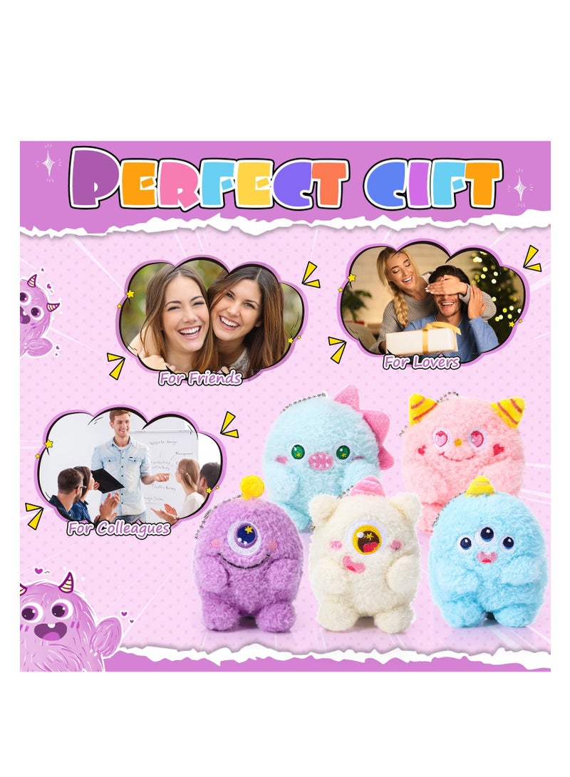 كابتن تيك Mini Plush Devil Ghost Keychain Stuffed Toys Set of 10 Perfect for Birthday Party Favors Goodie Bags - Image 3