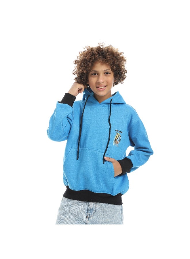 سيزار هودي  أولادي ميلتون شتوي مزود بطباعات علي الصدر والضهر - Image 1