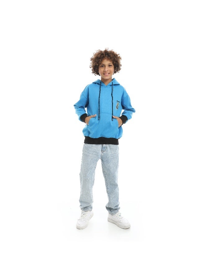 سيزار هودي  أولادي ميلتون شتوي مزود بطباعات علي الصدر والضهر - Image 4