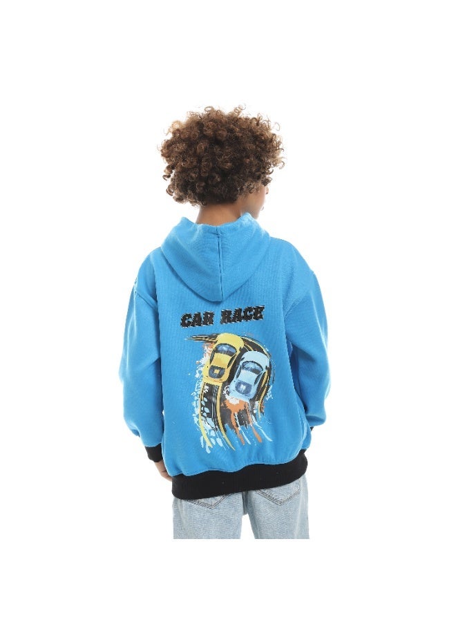 سيزار هودي  أولادي ميلتون شتوي مزود بطباعات علي الصدر والضهر - Image 3