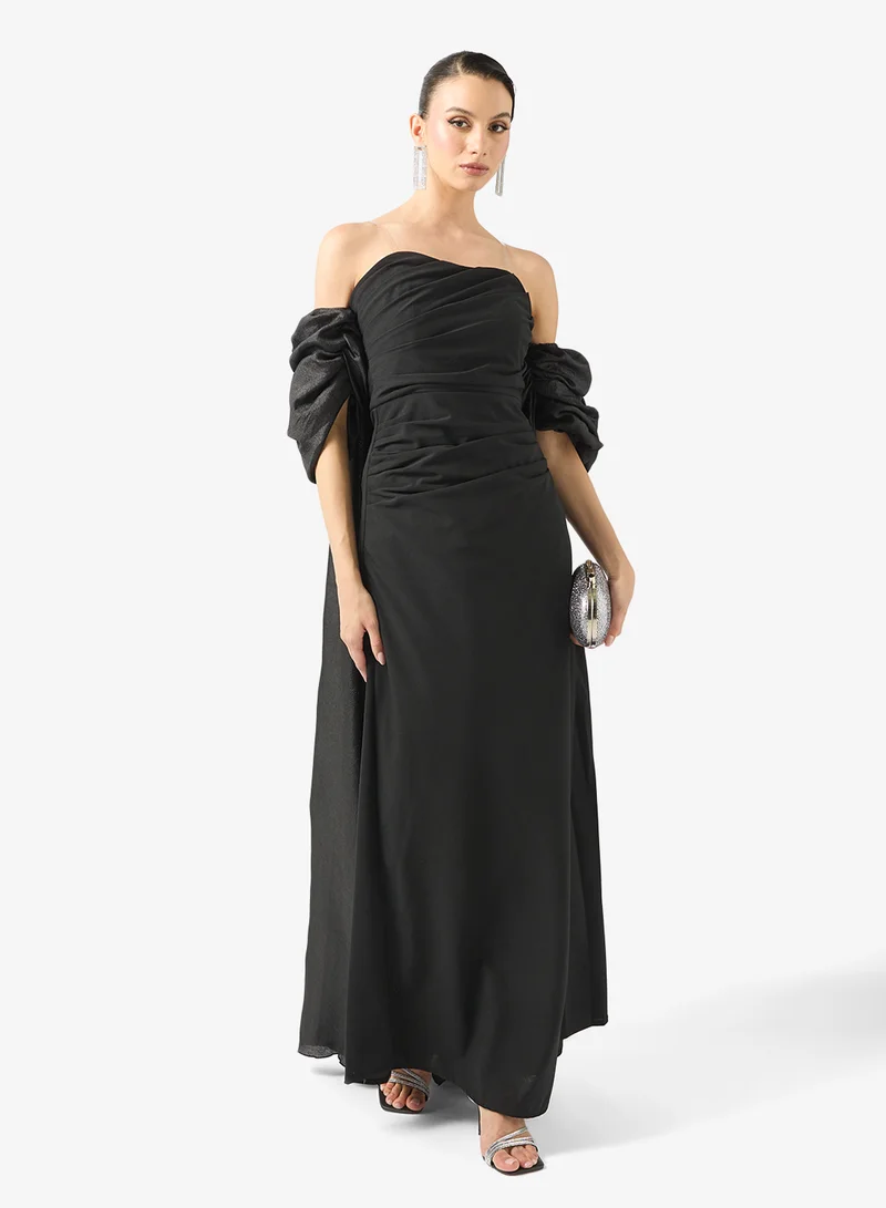 Off Shoulder Dress With Back Trail