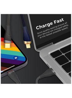 glassology Braided Cable 30W USB to Type C 1 Meter - Fast Charging, Durable Design, Optimal Length - Universal Compatibility for Smartphones, Tablets, Laptops -Stylish & Reliable Charging Accessory  - Image 5