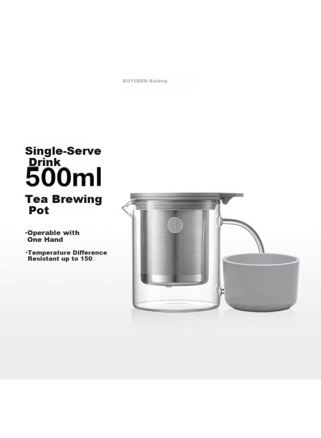 Buydeem Glass Cup, Large Capacity Teapot For Office And Home Use, Heat-resistant Glass Tea Brewing Utensil - Image 1