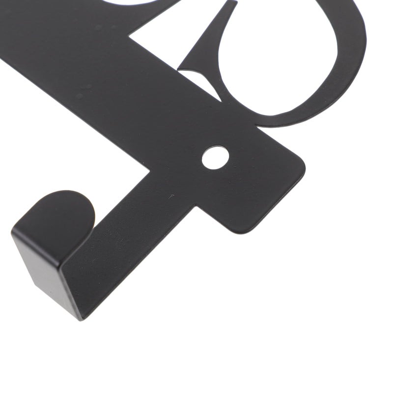 Black Metal 5 Hook Wall Rack Hollow Design Key Coat Towel Holder For Entryway Bathroom Organization - Image 4