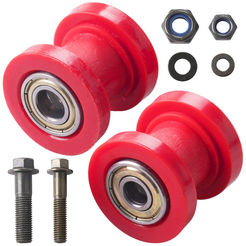 JINGKE 8mm and 10mm Chain Roller Pulley Tensioner Wheel Guide Per for Motorcycle Mini Bike Atv 125cc 140cc 160cc SSR XR125 CRF50 KLX110 Pitster Pit Dirt Bike PartsRED - Image 3