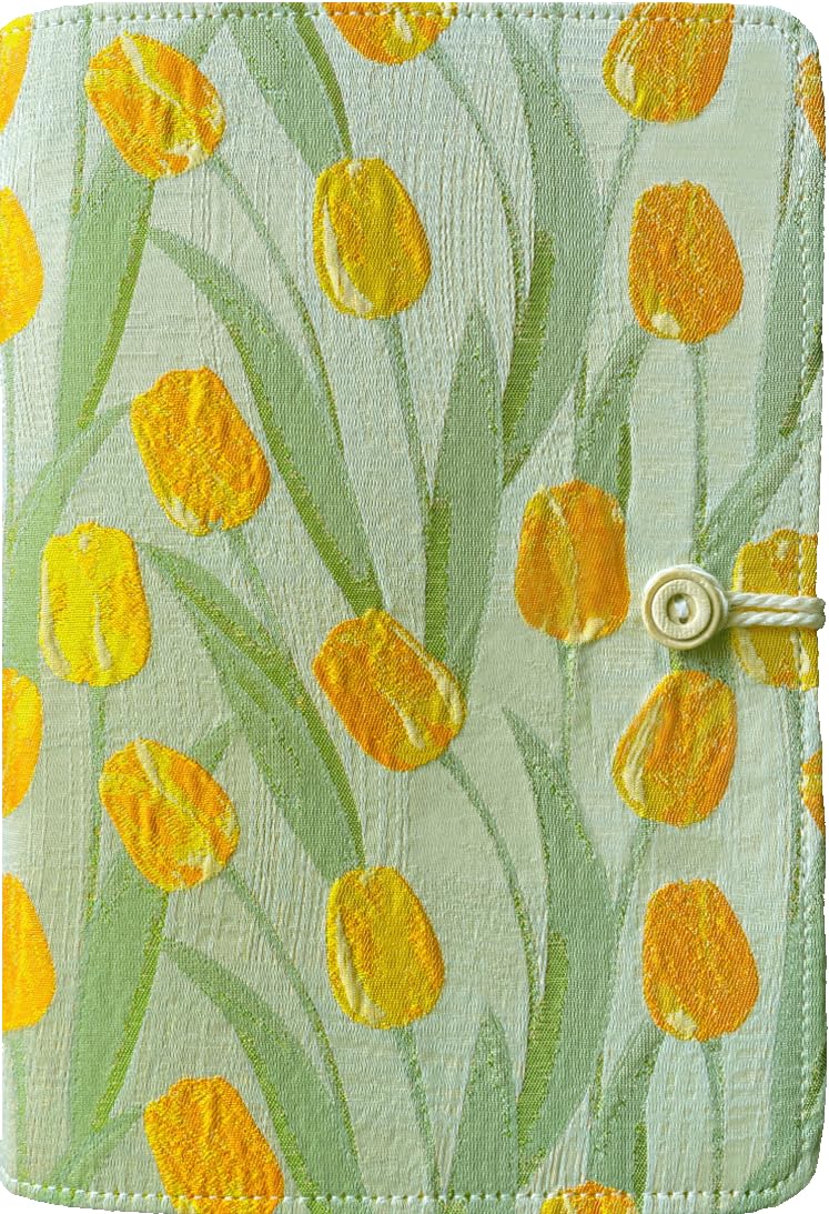 ipoul A5 Binder 6 Ring, Flower Embroidered Journal, Refillable Notebook, A5 Journal Cover, 6"x8", Blank Paper, Sketchbook, Travel Journal for Women, Binder Notebook, Planner Binder, Tulip Flowers - Image 1