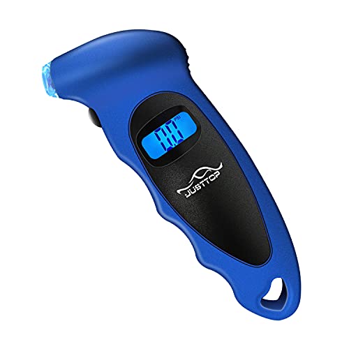 JUSTTOP Digital Tire Pressure Gauge, 150PSI 4 Setting for Cars, Trucks and Bicycles, Backlit LCD and Non-Slip Handle, Easy and Accurate Reading (Royal Blue) - Image 1