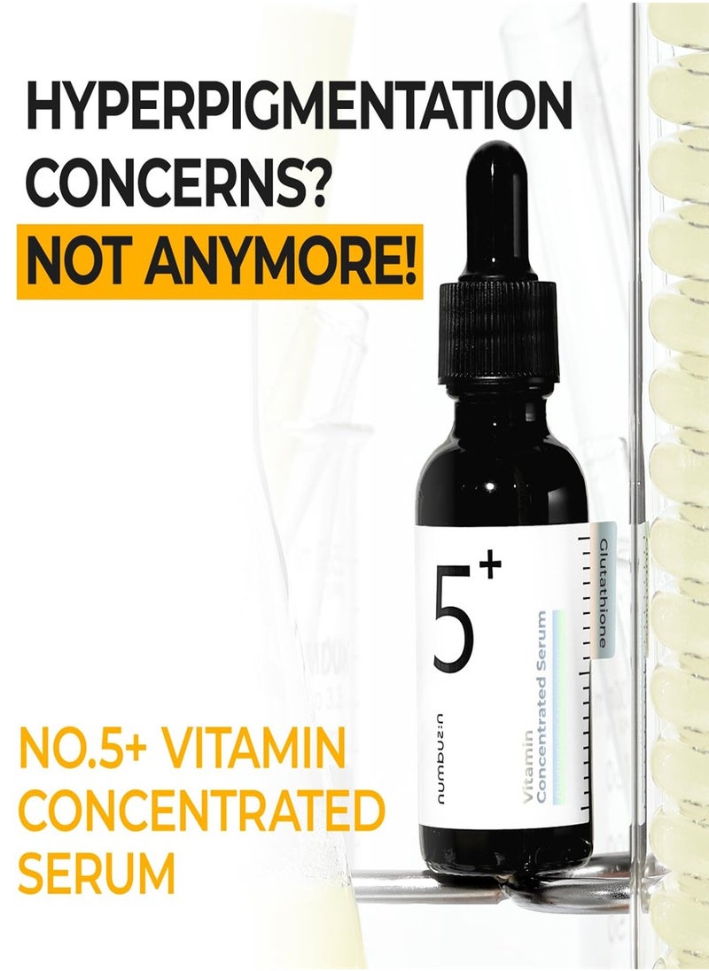 numbuzin - Numbuzin No.5+ Vitamin Concentrated Serum | Glutathione and Vitamin Serum, Dark Spot, Brightening,Korean Skincare,For All Skin Types 1.01fl.oz/30ml - Image 1