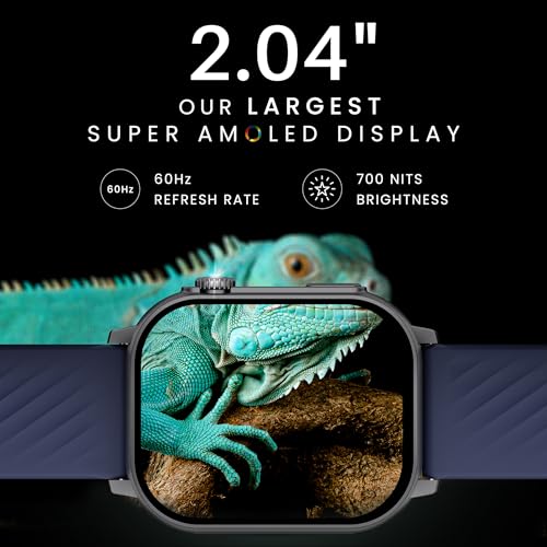 Hammer ساعة ذكية HAMMER Arctic 2.04" سوبر AMOLED، هيكل معدني، مكالمات بلوتوث، شاشة دائمة التشغيل، تاج دوار، شاشة مقسمة، تتبع الصحة، ساعة ذكية للرجال، النساء، الفتيات، الأولاد (أزرق منتصف الليل) - Image 3