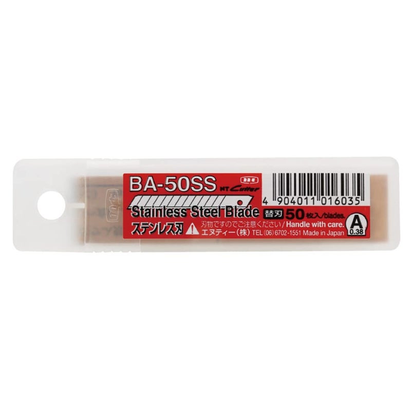 NT Cutter 9mm Stainless Steel Snap-Off Blades, 50-Blade/Pack, 1 Pack (BA-50SS) - Image 2