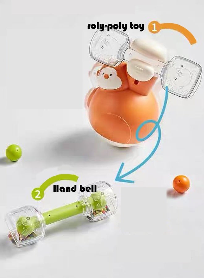 Baby Early Learning Toys, Rattle Toys, Roly-Poly Toys, Toys For Babies Aged 0 Months To 2 Years, Sensory Toys For Toddlers, Baby Gifts (Orange) - Image 3