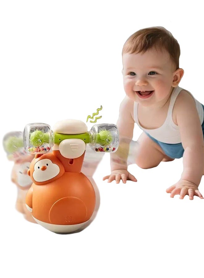 Baby Early Learning Toys, Rattle Toys, Roly-Poly Toys, Toys For Babies Aged 0 Months To 2 Years, Sensory Toys For Toddlers, Baby Gifts (Orange) - Image 1