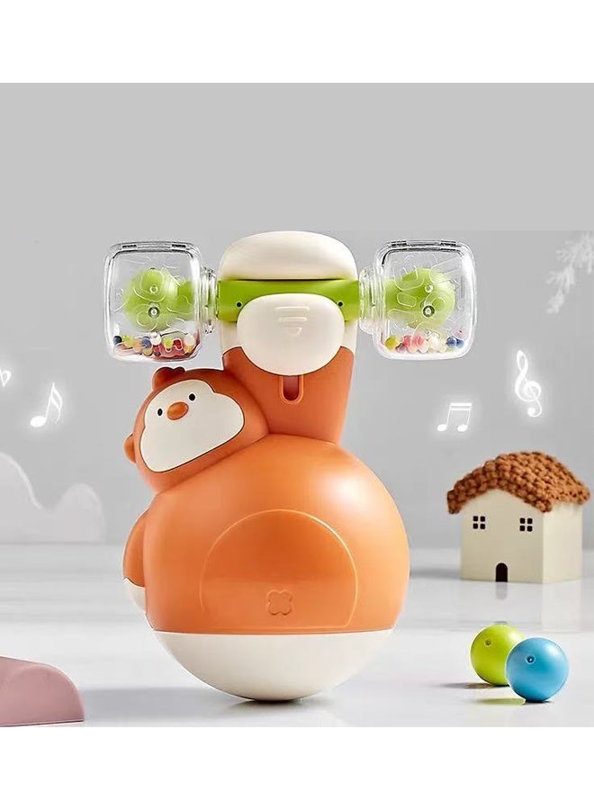 Baby Early Learning Toys, Rattle Toys, Roly-Poly Toys, Toys For Babies Aged 0 Months To 2 Years, Sensory Toys For Toddlers, Baby Gifts (Orange) - Image 2