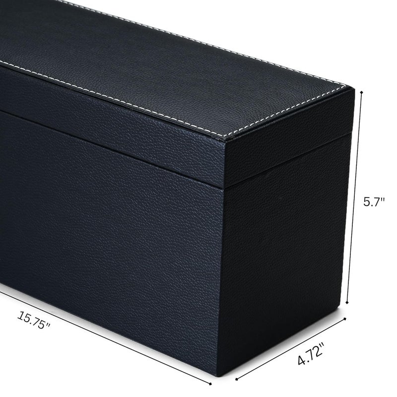 FONSIE ® Black Belt Organizer Rack Box for Wardrobe, Closet Storage organizing Faux Leather 6 Slot. - Image 5