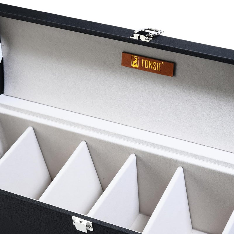 FONSIE ® Black Belt Organizer Rack Box for Wardrobe, Closet Storage organizing Faux Leather 6 Slot. - Image 4