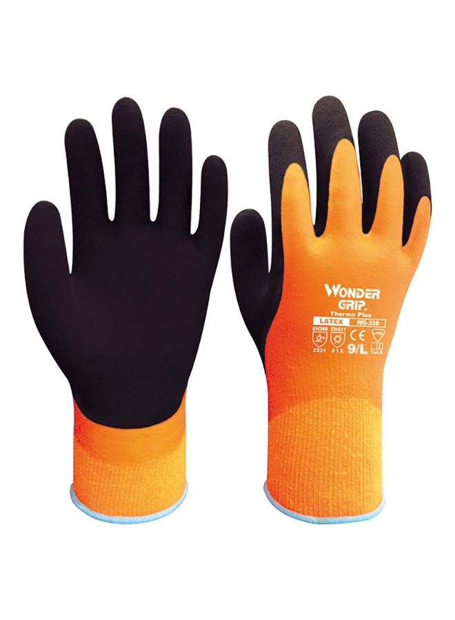 NIBEMINENT Pair Of Thermo Plus Coldproof Gloves Black/Orange L - Image 1