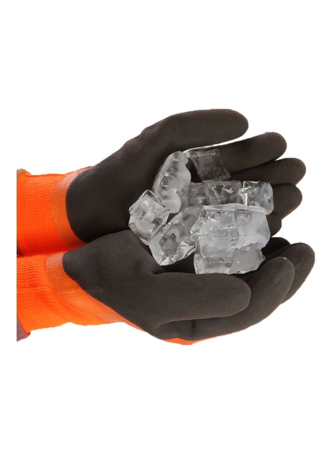 NIBEMINENT Pair Of Thermo Plus Coldproof Gloves Black/Orange L - Image 3