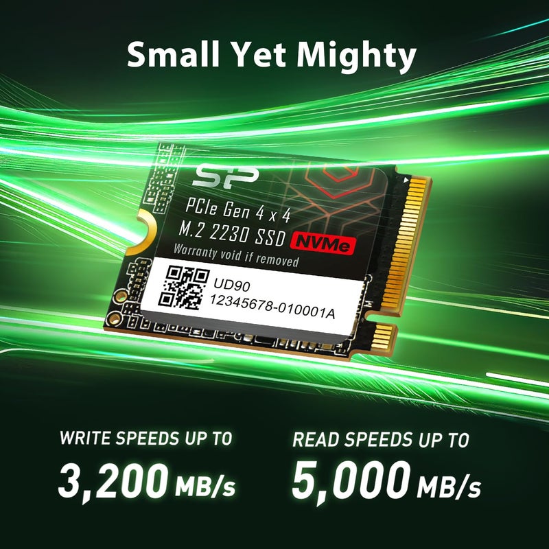 SP Silicon Power Silicon Power SU01KGBP44UD9007MM SSD UD90 2230 NVMe 4.0 Gen4 PCIe M.2 R/W up to 5000/3200MB/s Compatible with Steam Deck - Image 3