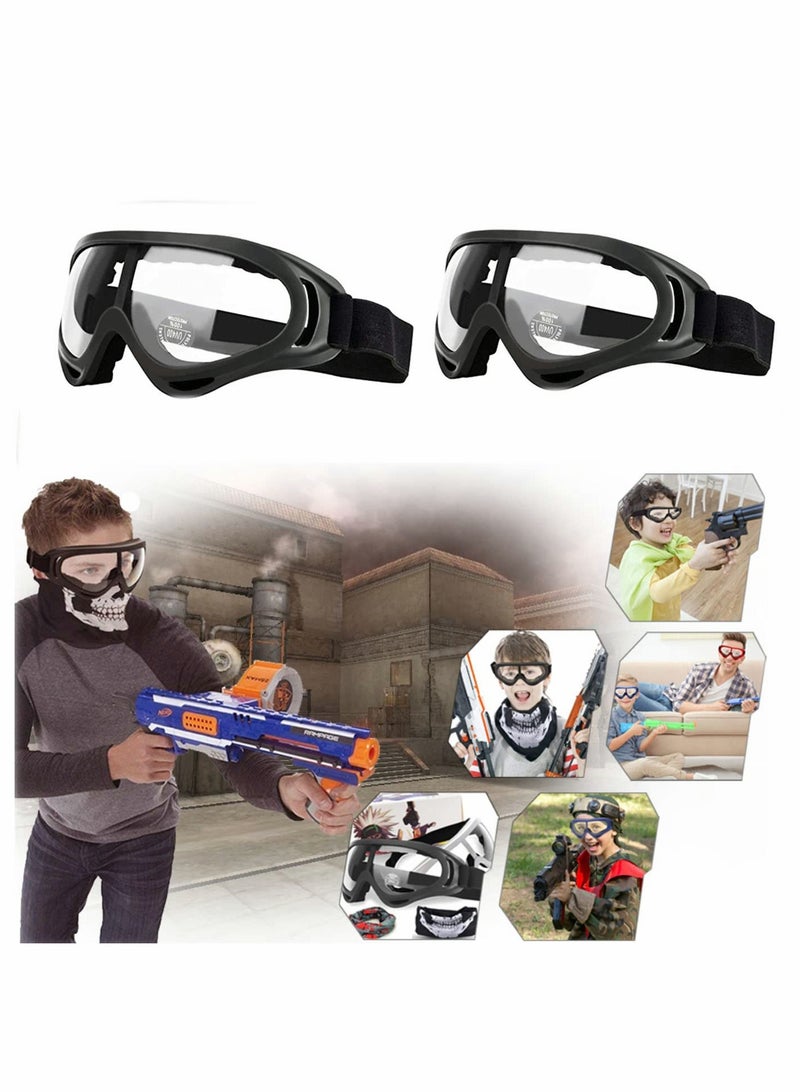 SOLARAE Children‚Äôs Safety Glass, 2 Pcs Kids Outdoor Game Protective Goggles Safety Goggles Eyewear for Elite Toy Game Eye Protection & Laboratory Work Safety Glasses - Image 1
