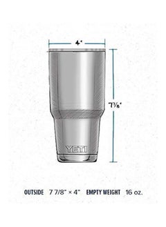 YETI Vacuum Insulated Tumbler with Lid Silver 8.3x5.5x4.6inch  - Image 2