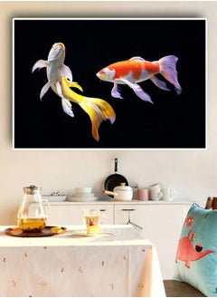 Generic Koi Fish Lotus Black Canvas Art Painting Posters and Prints Nordic Art Scandinavian Wall Picture for Living Room Kitchen  - Image 1
