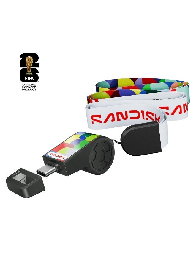 SANDISK 1TB FIFA World Cup 2026 Edition, Portable SSD – Up to 800MB/s – Compatible with laptops, Plus Android Tablets and Phones – Black - SDSSDE30F-1T00-G25 1 TB & USB-C Flash Drive FIFA World Cup 2026 Global Edition 128GB (up to 300MB/s transfer speeds, SANDISK Memory Zone App) Bundle - Image 3