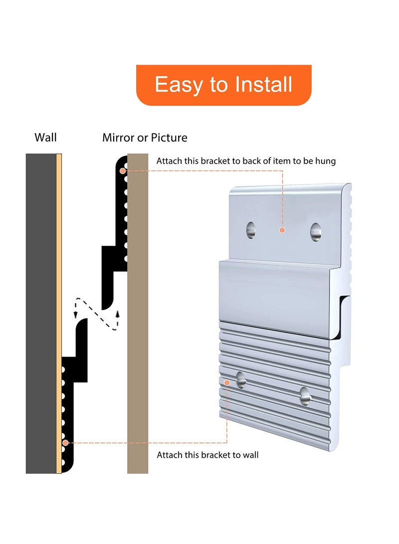 Aluminum French Cleat Picture Hanger Set with Screws for Easy Wall Mounting of Photos Mirrors and Artworks - Image 4