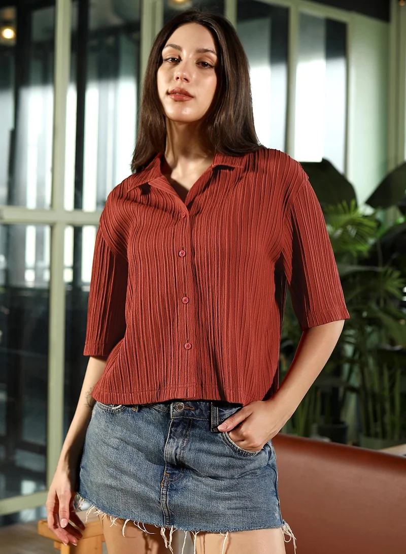 بينيا كولادا قميص نسائي قصير بياقة كوبية وأكمام قصيرة