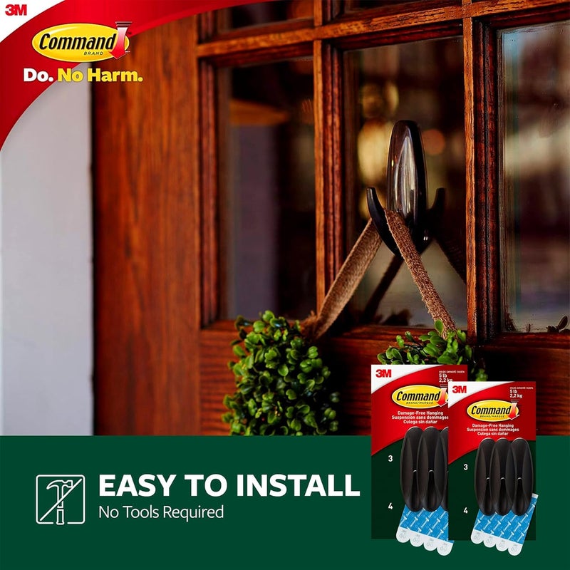 Command Outdoor Large Hooks, Bronze, Holds up to 5 lbs, 6-Hooks, 8-Strips, Damage Free Hanging Wall Hooks for Hanging Outdoor Wall Decor with Weather - Image 5