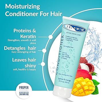 Triswim Hair Conditioner for Swimmers after Swim Care Moisturizing Conditioner for Hair Vegan Hair Conditioners for Active People 251ml - Image 2
