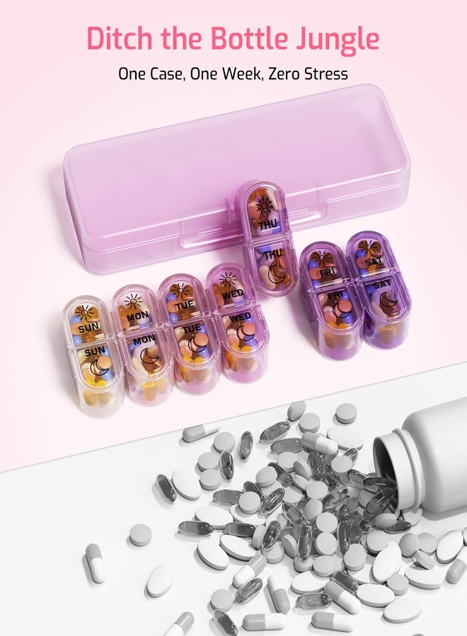 Daviky Weekly Pill Organizer 2 Times a Day, 7-Day AM PM Medicine Case, Travel-Friendly Pill Box for Fish Oils, Vitamins & Supplements - Image 5