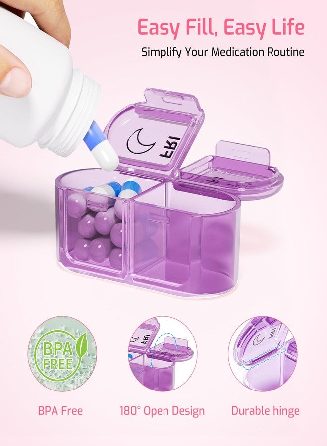 Daviky Weekly Pill Organizer 2 Times a Day, 7-Day AM PM Medicine Case, Travel-Friendly Pill Box for Fish Oils, Vitamins & Supplements - Image 3