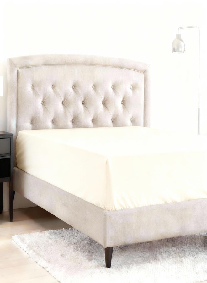 Sheets Stargazer 800 Thread Count Egyptian Cotton, Solid Bottom Fitted Sheet King Size, Extra Deep Pocket 18 Fitted Sheet Only-Ivory King Size - Image 1
