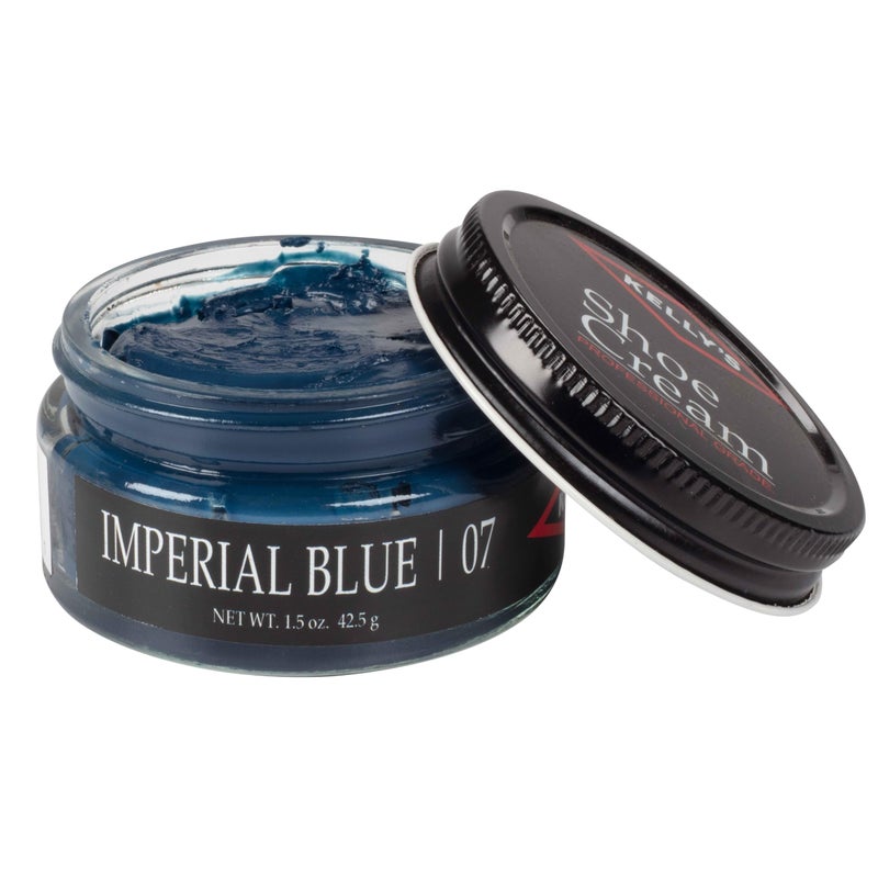 KELLYS Kelly's Imperial Blue Shoe Polish 1.5 oz - Professional Leather Shoe Cream - Image 1