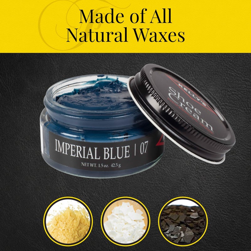 KELLYS Kelly's Imperial Blue Shoe Polish 1.5 oz - Professional Leather Shoe Cream - Image 3