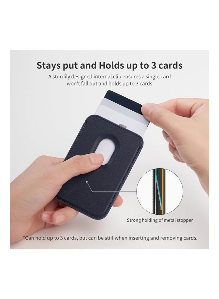 Sinjimoru Magnetic Card Wallet, Premium Vegan Leather Phone Wallet for MagSafe 3-Card Holder Compatible with iPhone 17 16 15 14 13 12 Series. Golden Brown - Image 4