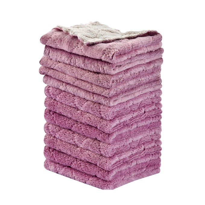 12PCS KITCHEN TOWELS DISH TOWELS MULTIPURPOSE REUSABLE DISH CLOTHS DOUBLESIDED MICROFIBER CLEANING RAGS FOR FURNITURE CAR TEA BOWL 10X 6 INCH